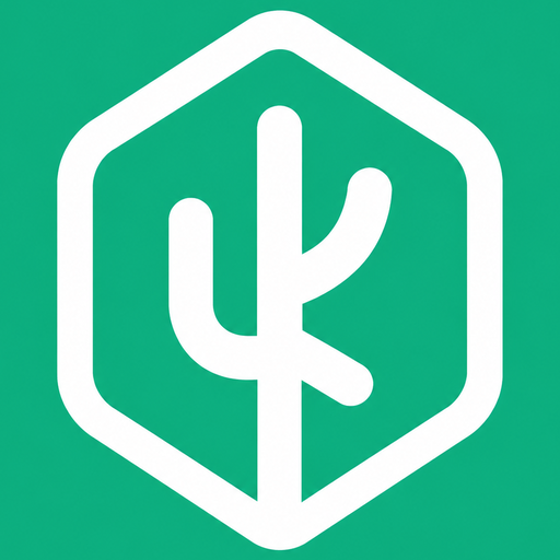 Logo da KaktusLabz: um cacto dentro de um hexágono